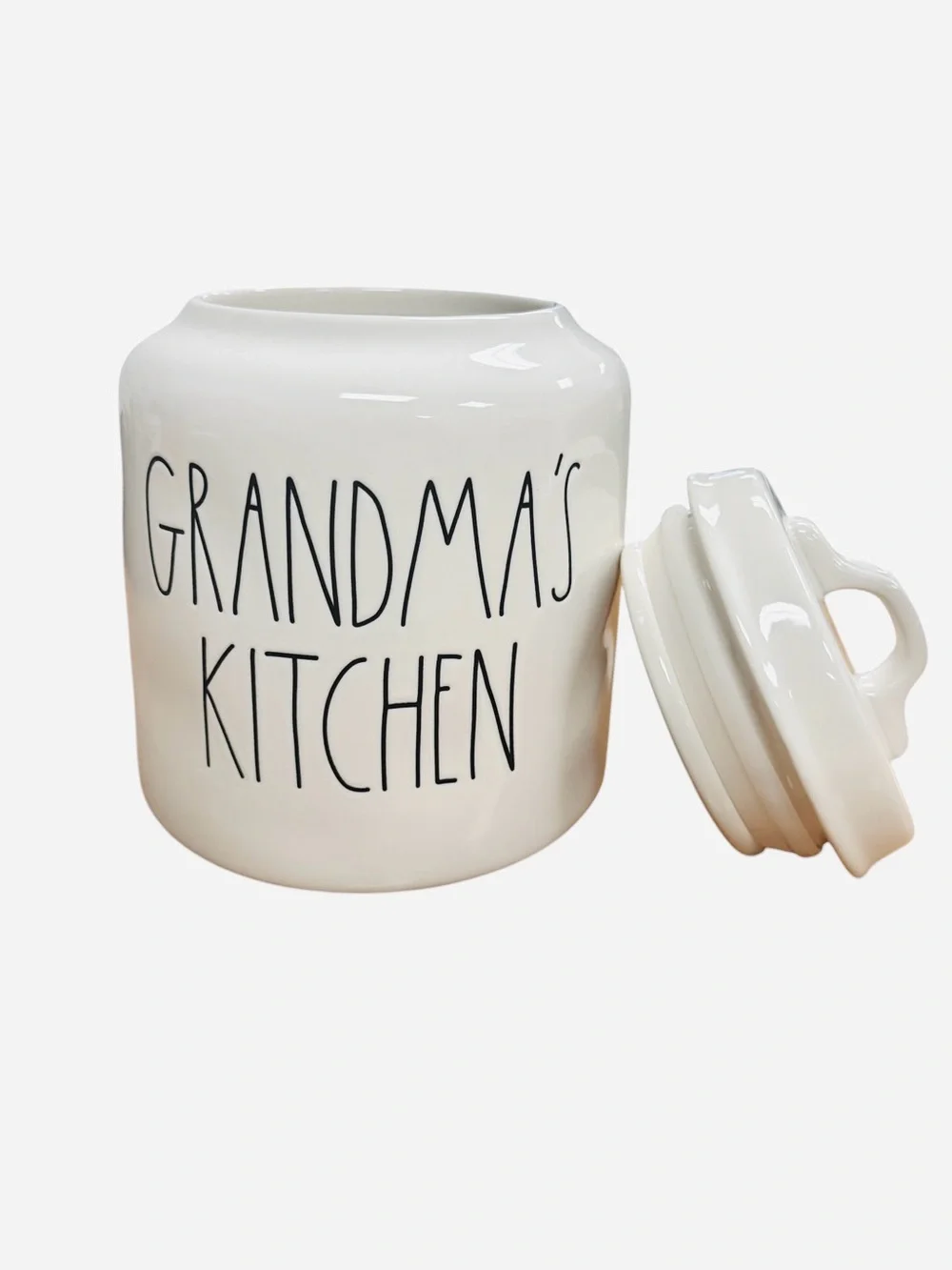 Rae Dunn Grandma’s Kitchen Ceramic White Canister Cookie Jar Artisan Collection